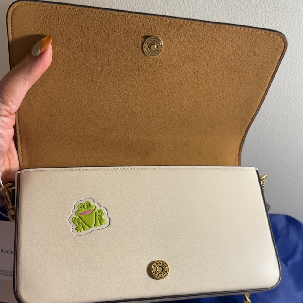 Authentic Coach Cream Crossbody Bag with Colorful Patches - Picture 8 of 16